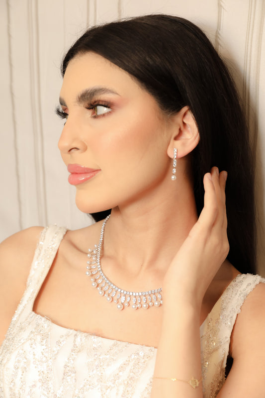 Perla Bridal Jewellery Necklace and Earring set