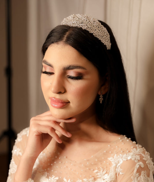 Aya Bridal diamond headpiece headband hair accessories