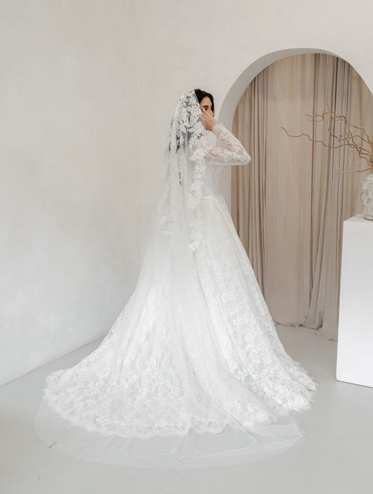 Hazal floral wedding Veil