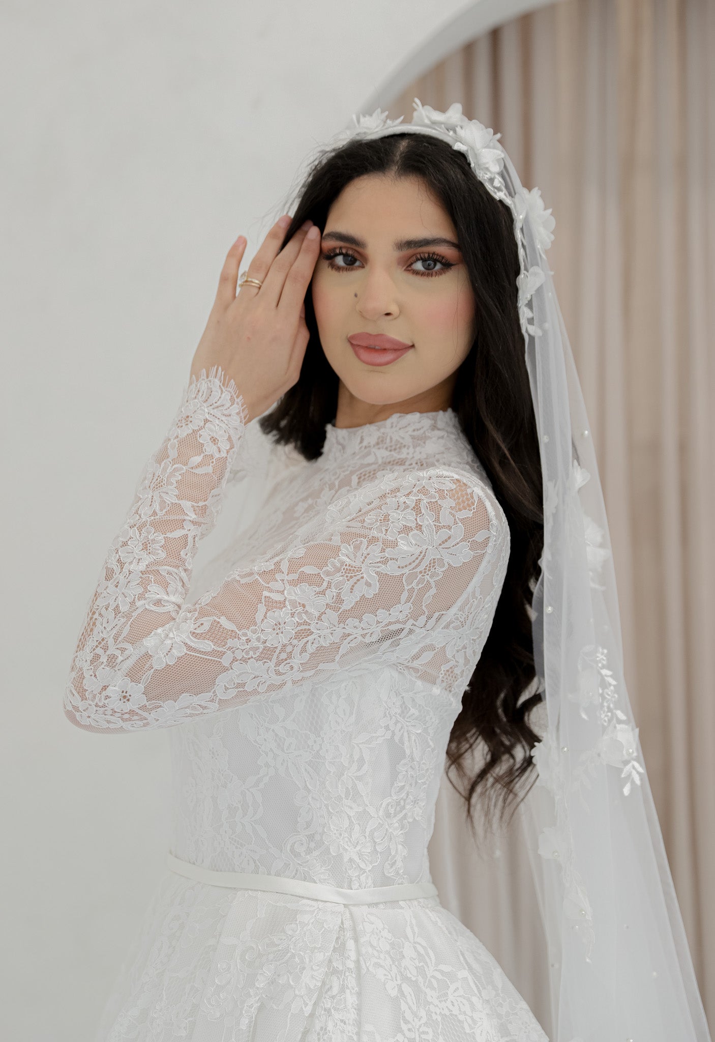 Blossom floral wedding Veil