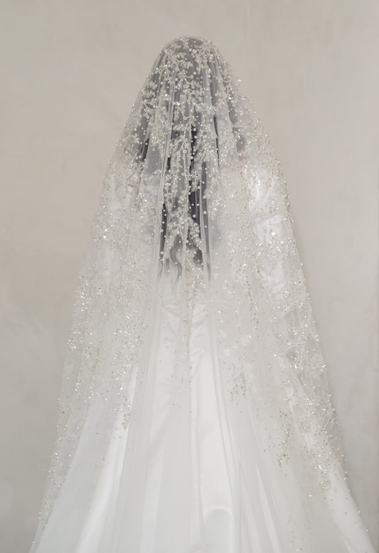 Luna pearl and sequin wedding Veil