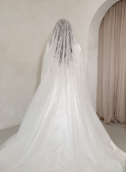 Aya branched sequin wedding Veil
