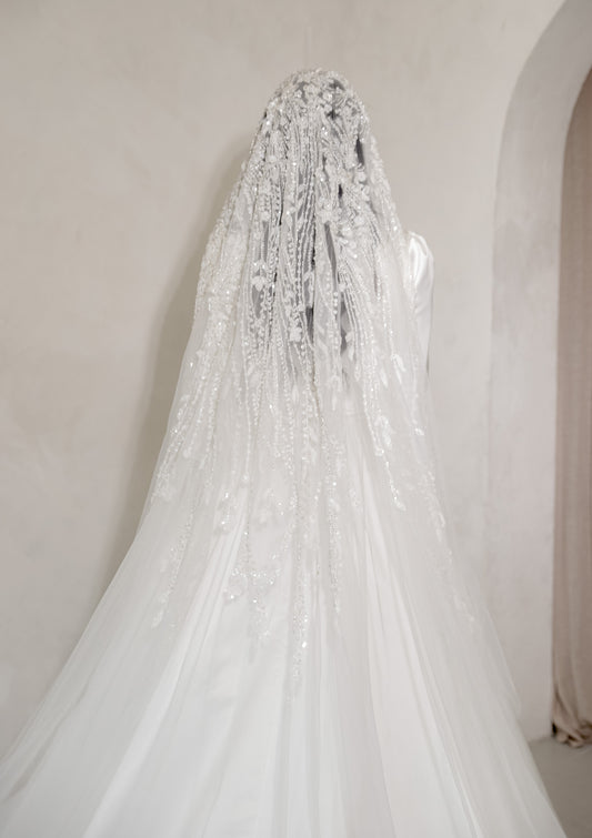 Nada beaded wedding Veil