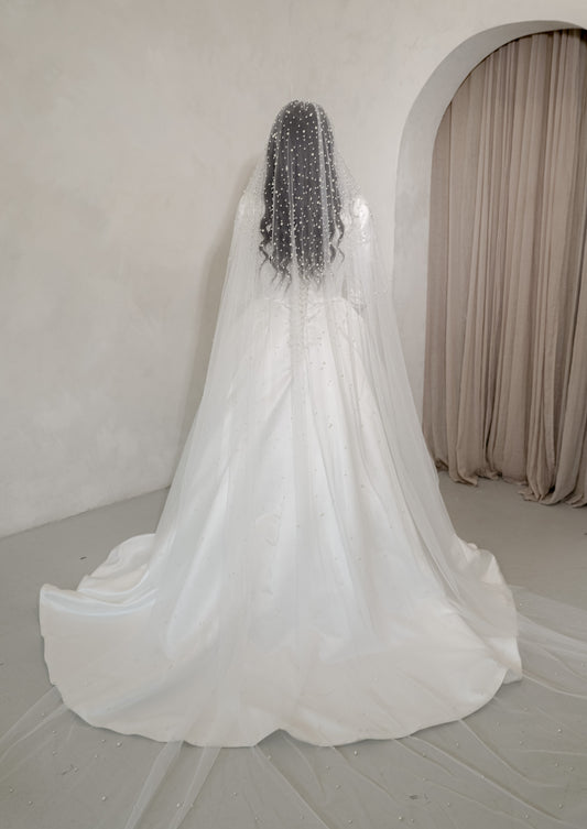 Heavy Pearl wedding Veil