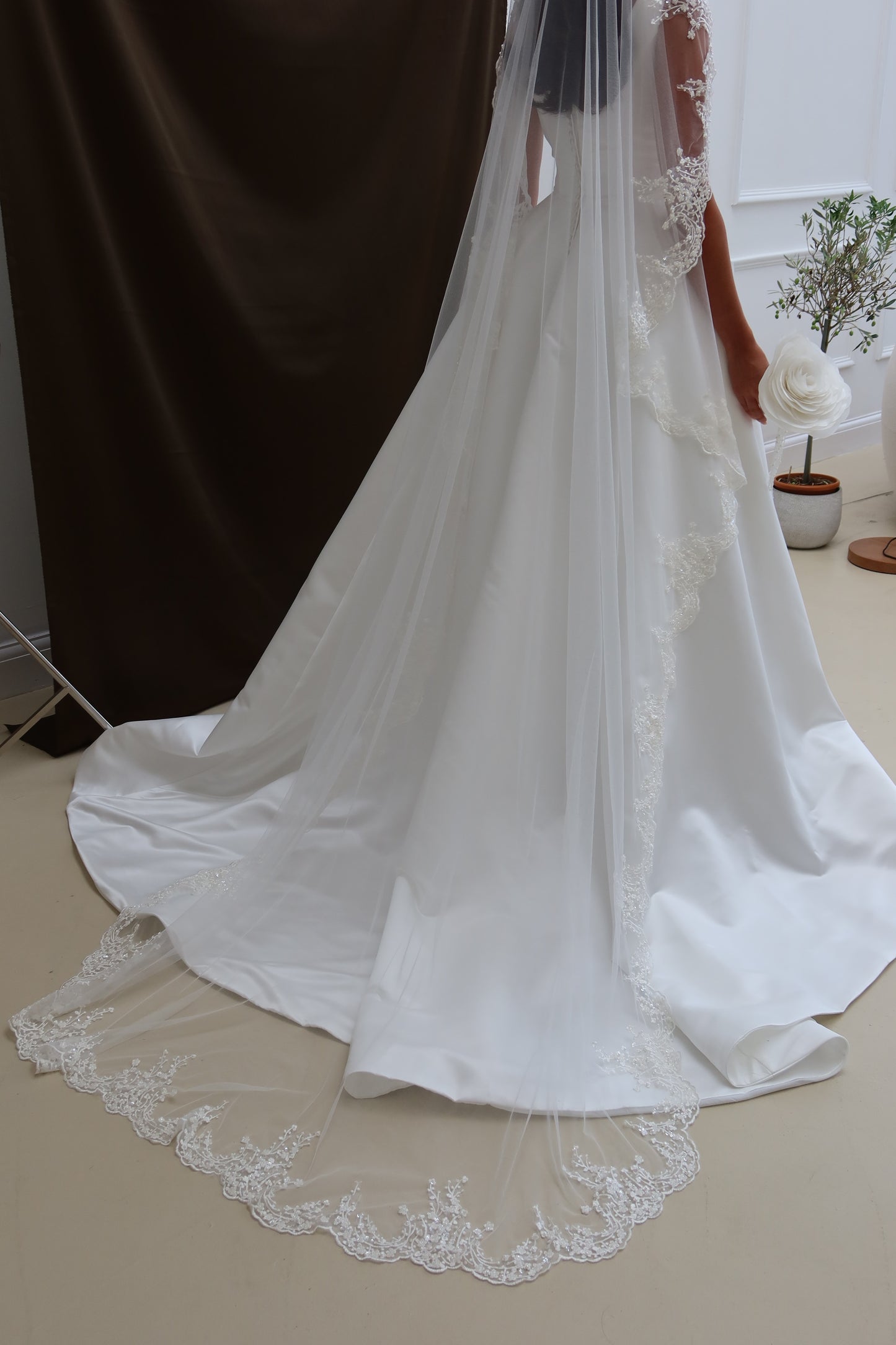 Lana lace Border wedding Veil