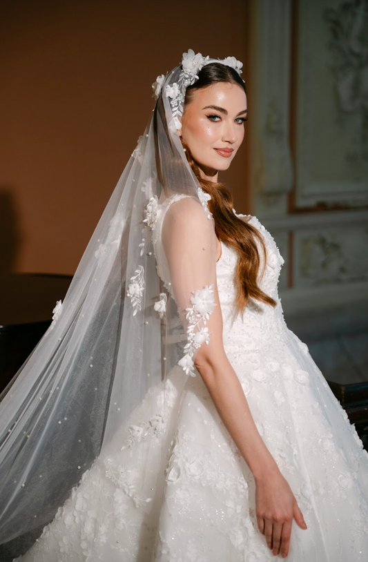 Blossom floral wedding Veil