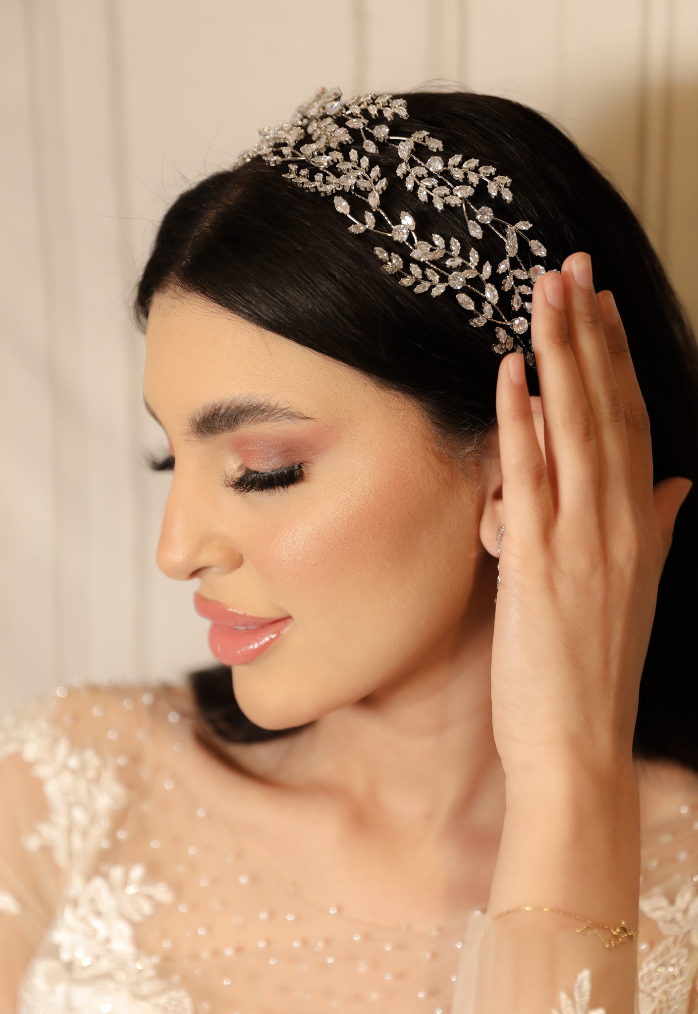 Jasmine diamond headpiece headband hair accessories