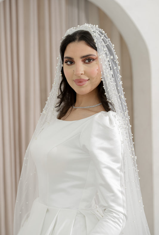 Heavy Pearl wedding Veil