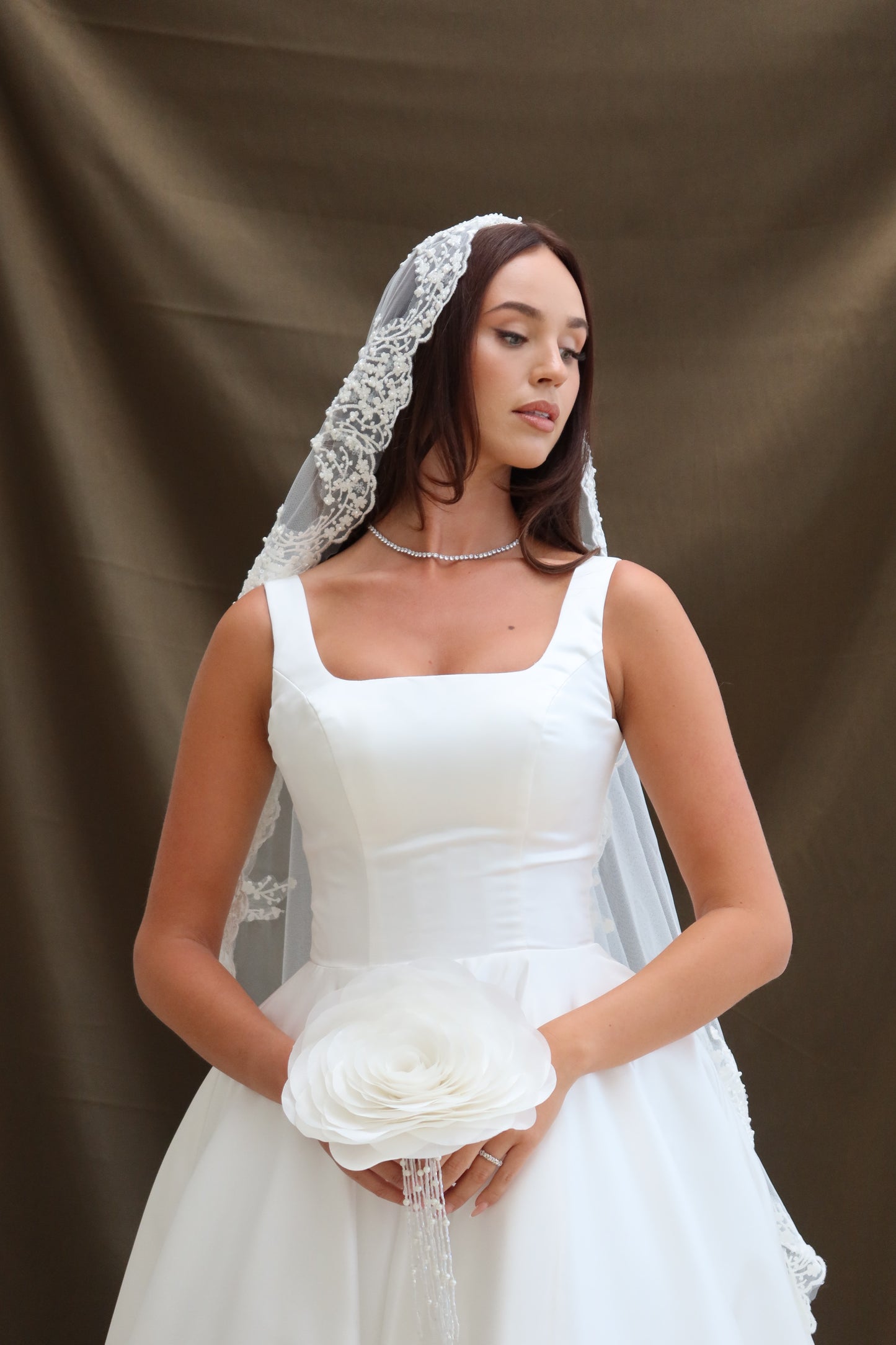 Lana lace Border wedding Veil