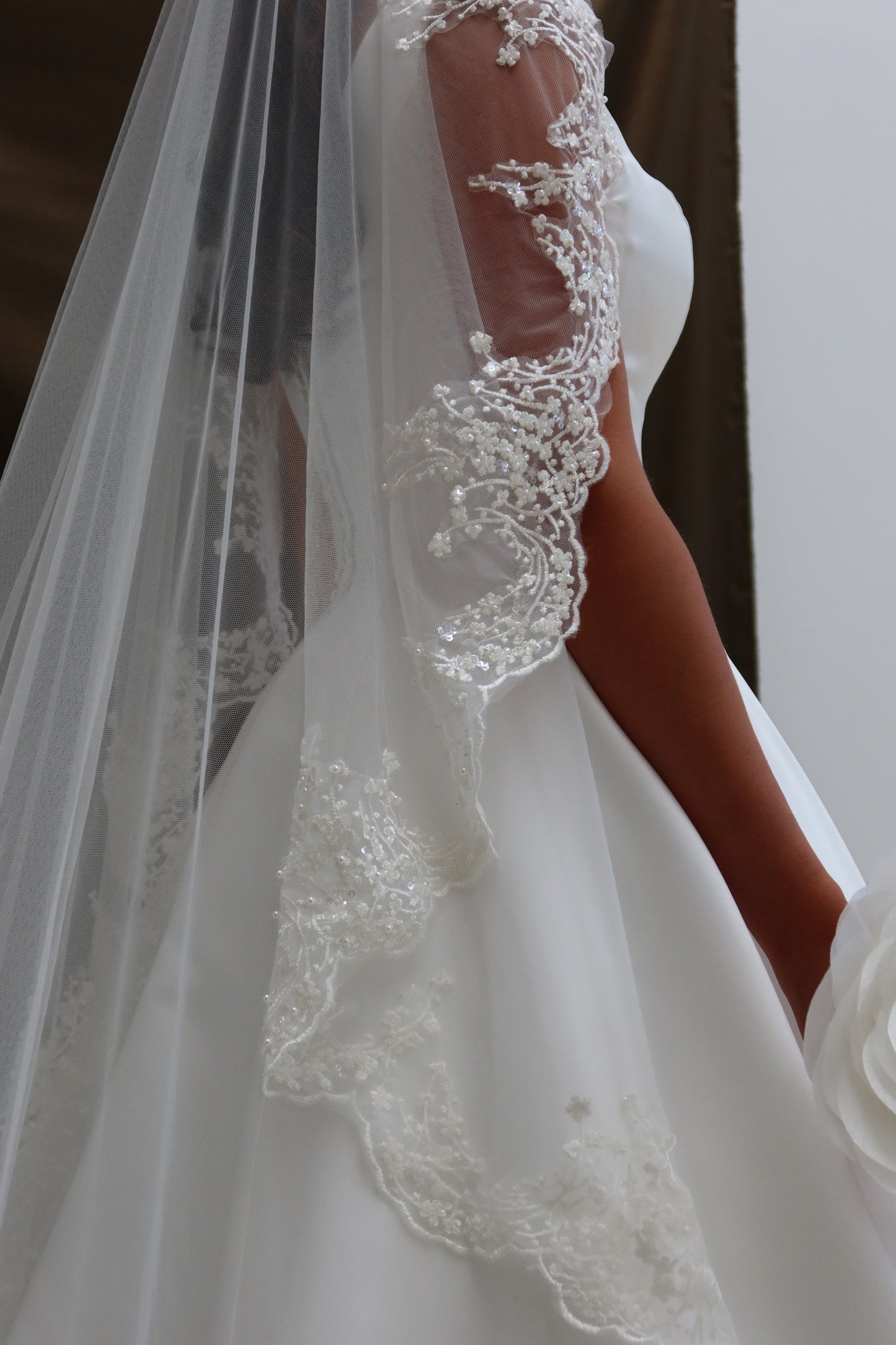 Lana lace Border wedding Veil