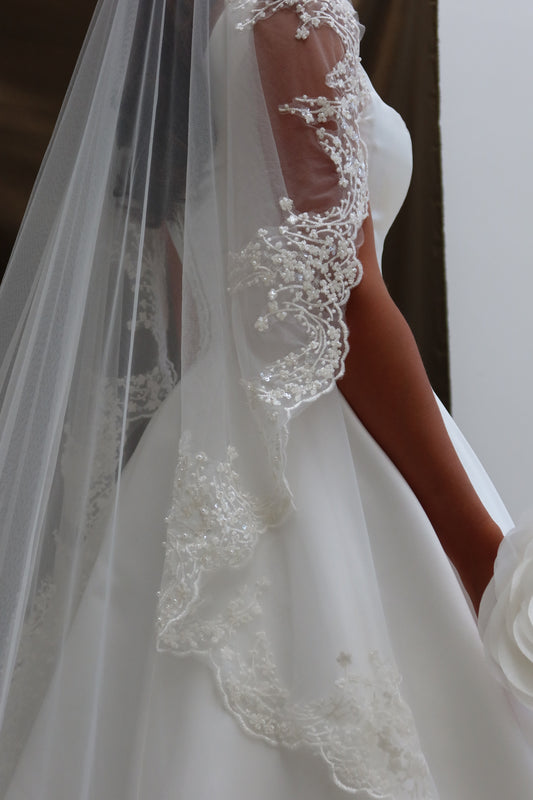 Lana lace Border wedding Veil