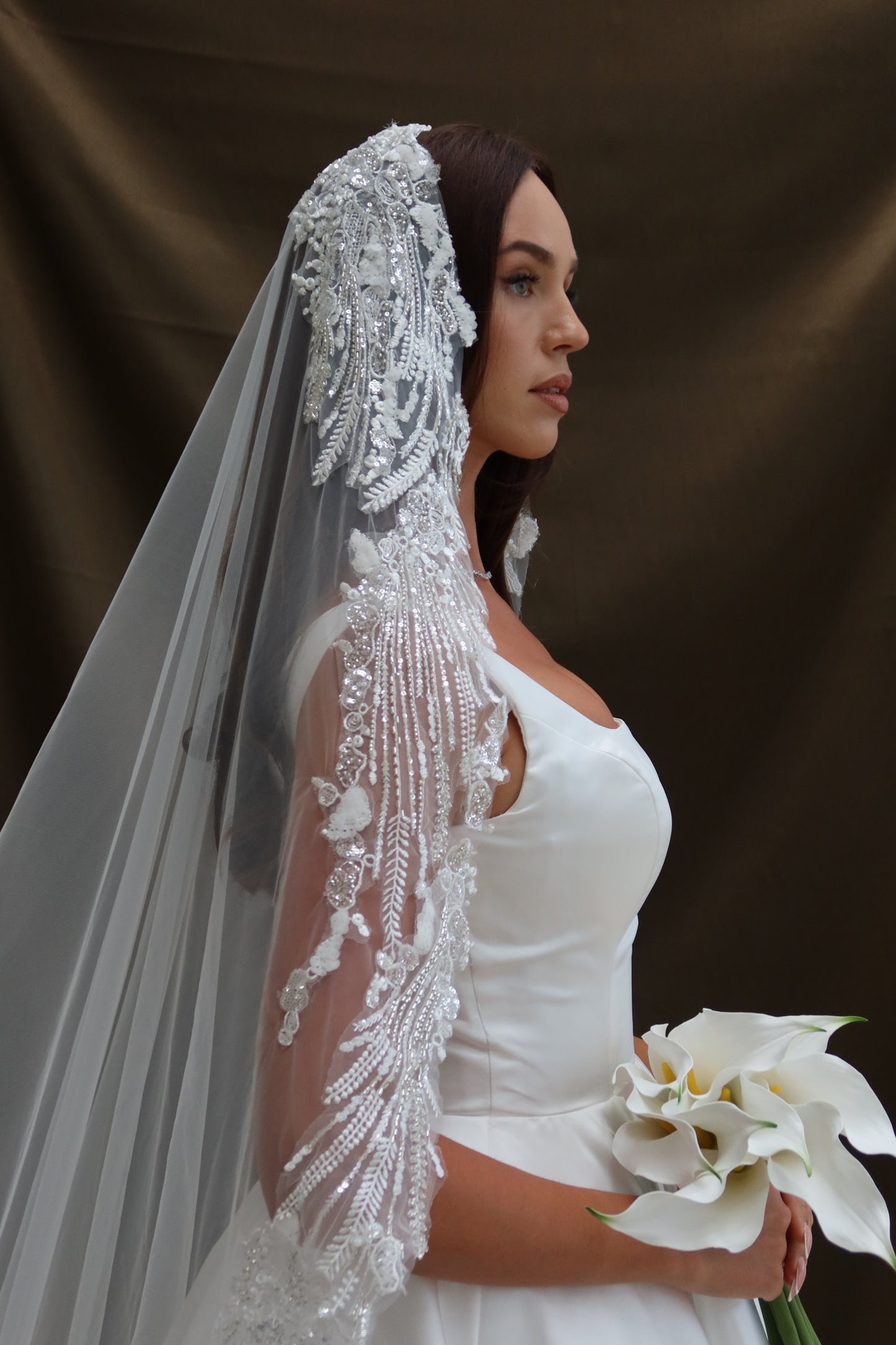 Dina lace Border wedding Veil