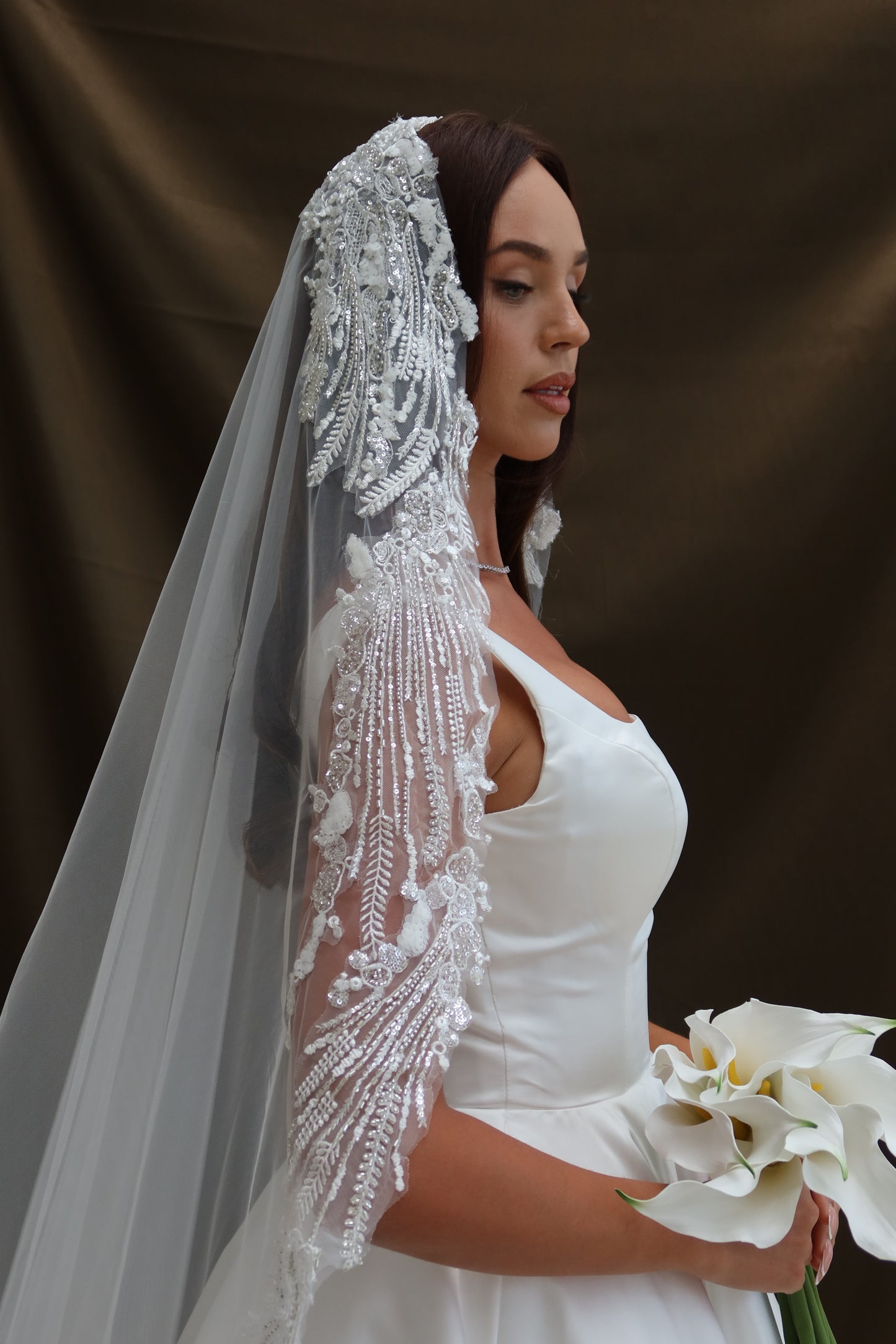 Dina lace Border wedding Veil