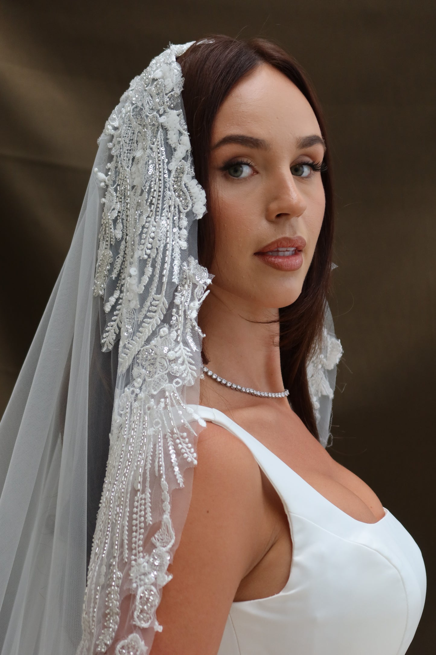 Dina lace Border wedding Veil