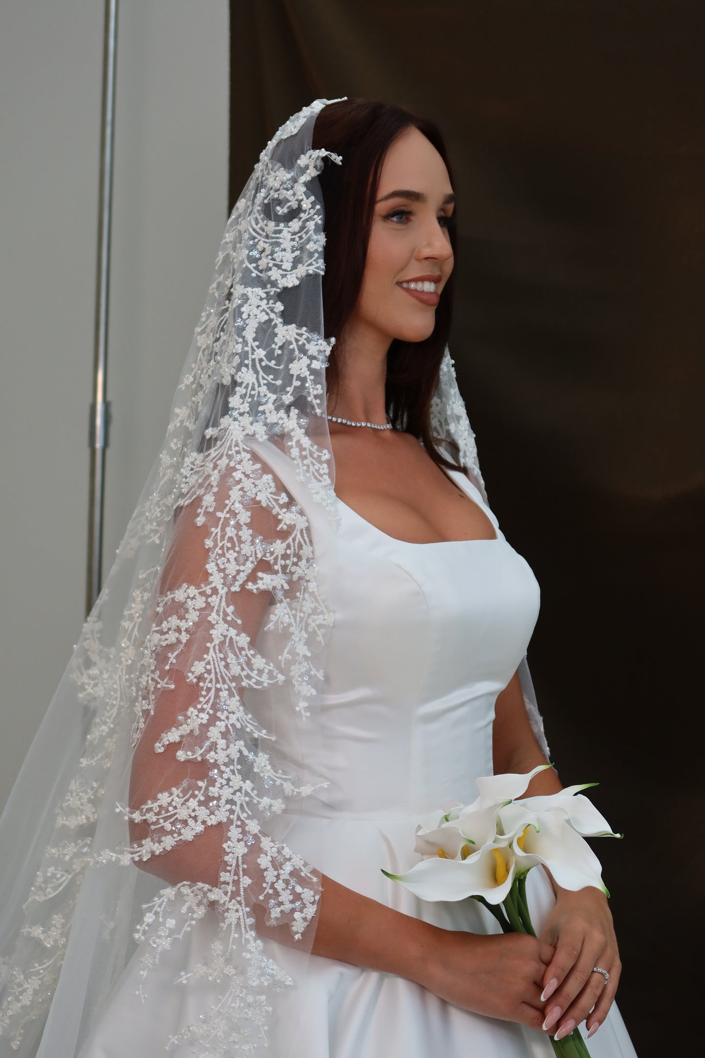 Lana Beaded Ivory gradient wedding veil