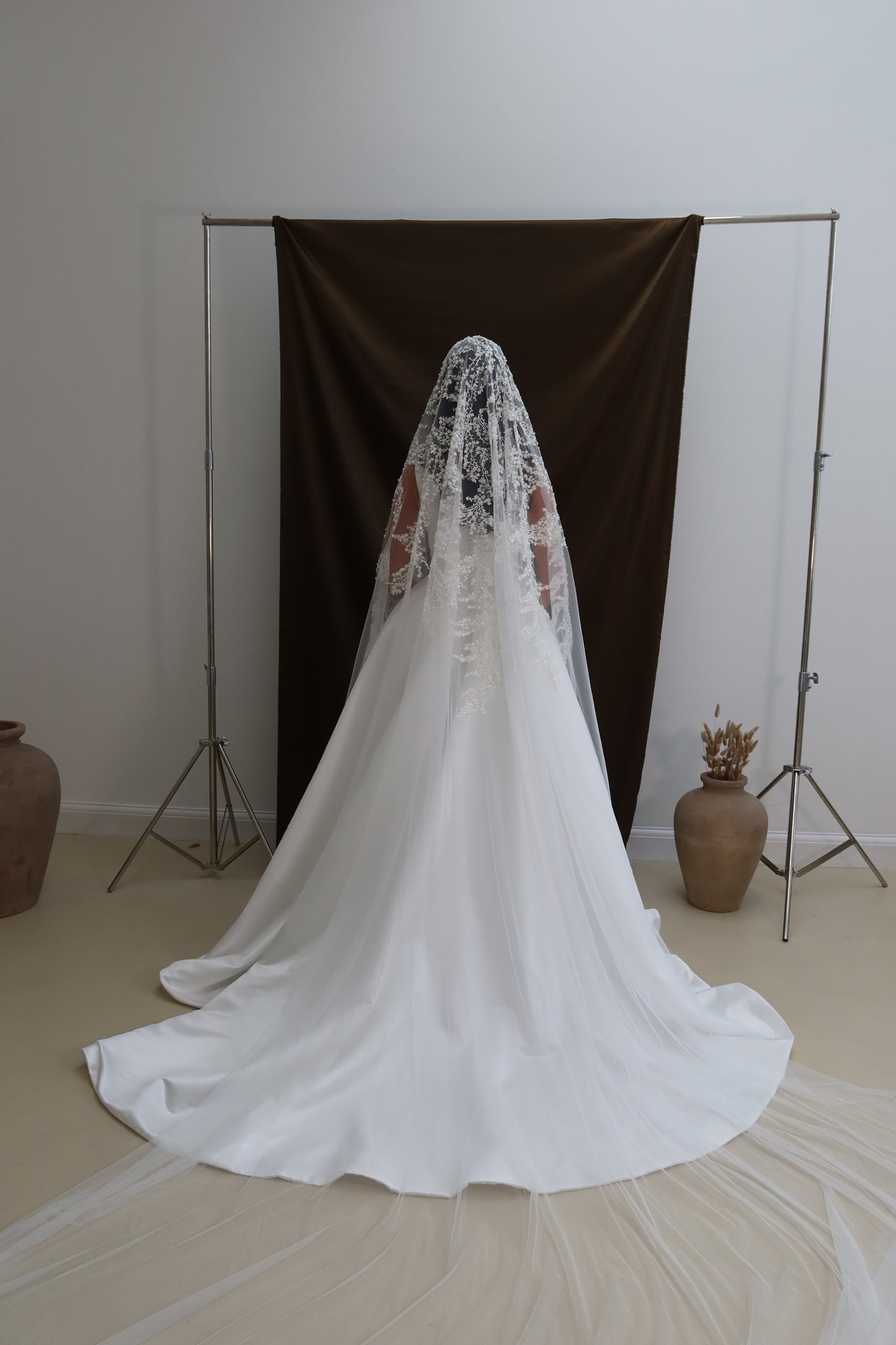 Lana Beaded Ivory gradient wedding veil