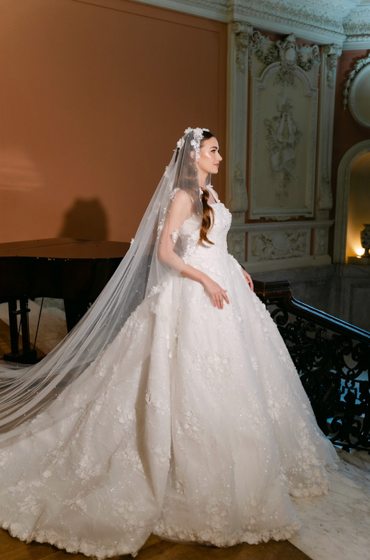 Blossom floral wedding Veil