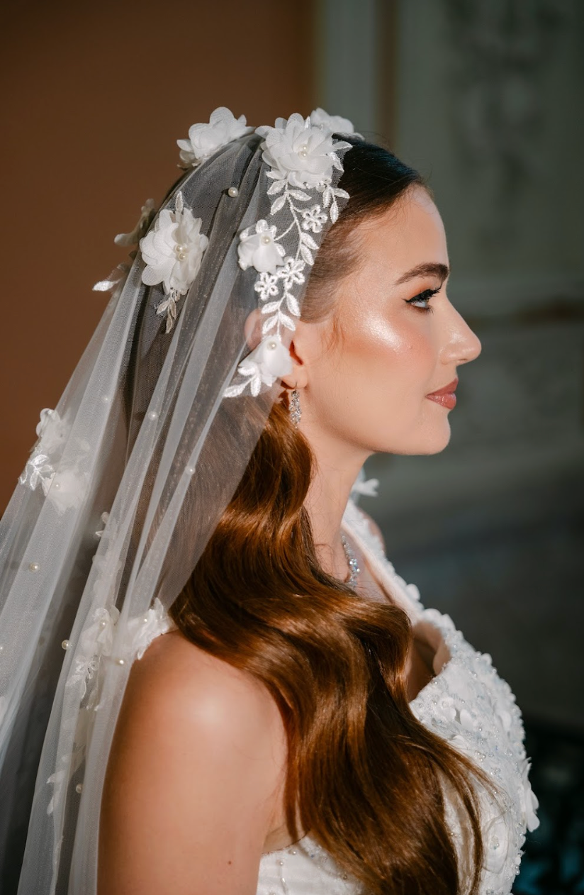 Blossom floral wedding Veil