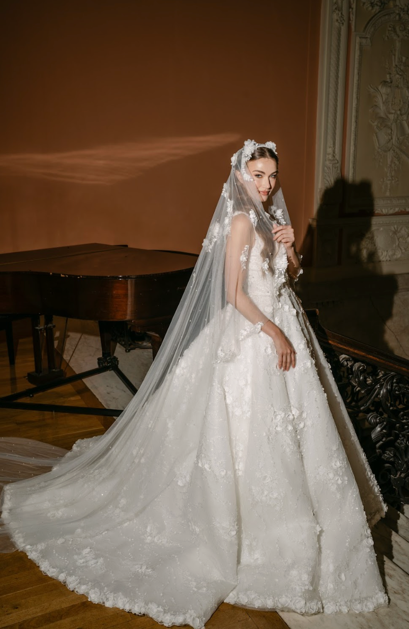 Blossom floral wedding Veil