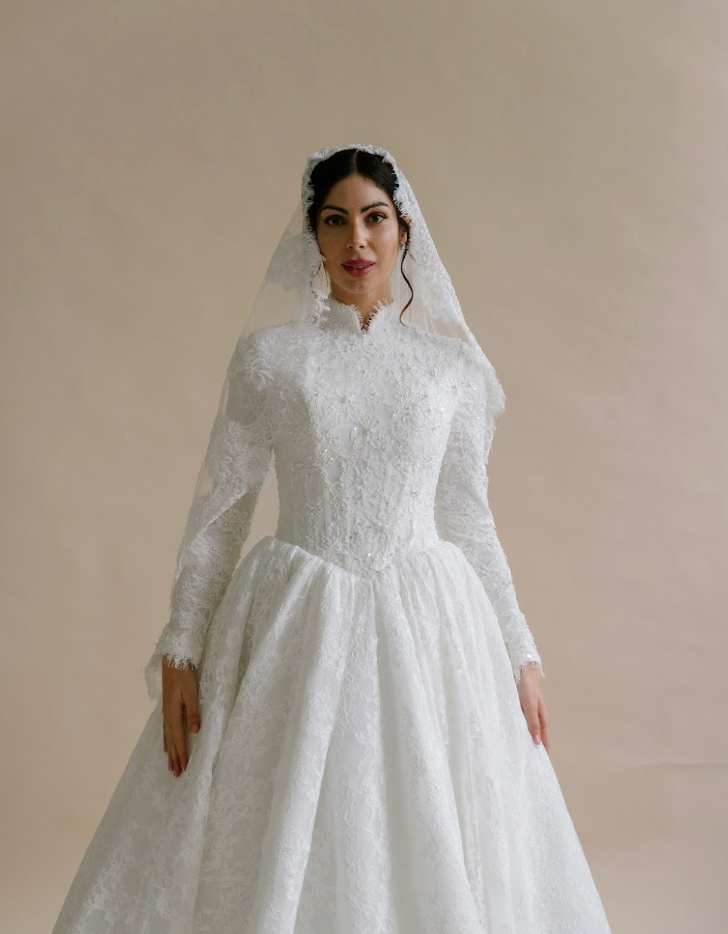 Anya lace border veil