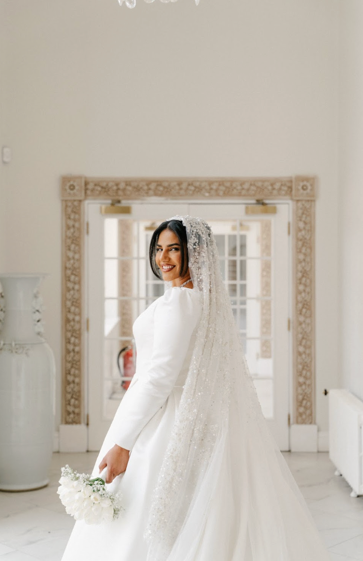 Luna pearl and sequin wedding Veil
