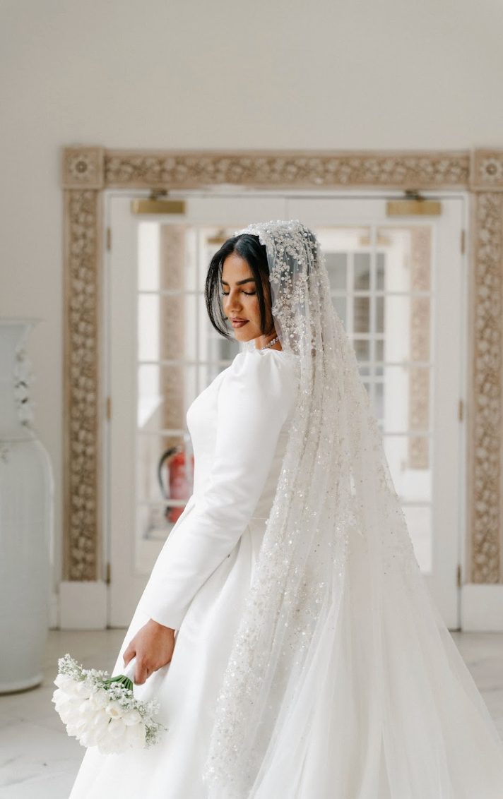 Luna pearl and sequin wedding Veil