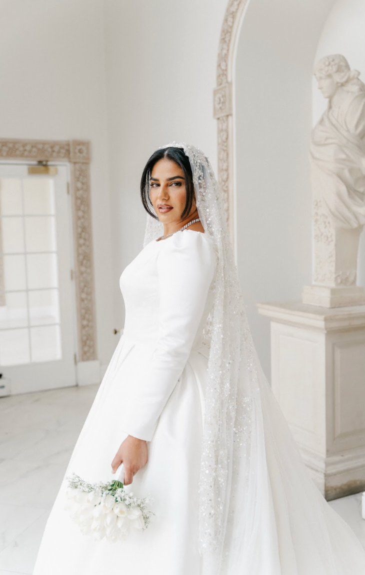 Luna pearl and sequin wedding Veil