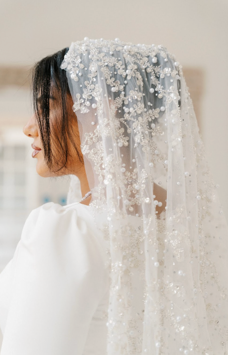 Luna pearl and sequin wedding Veil