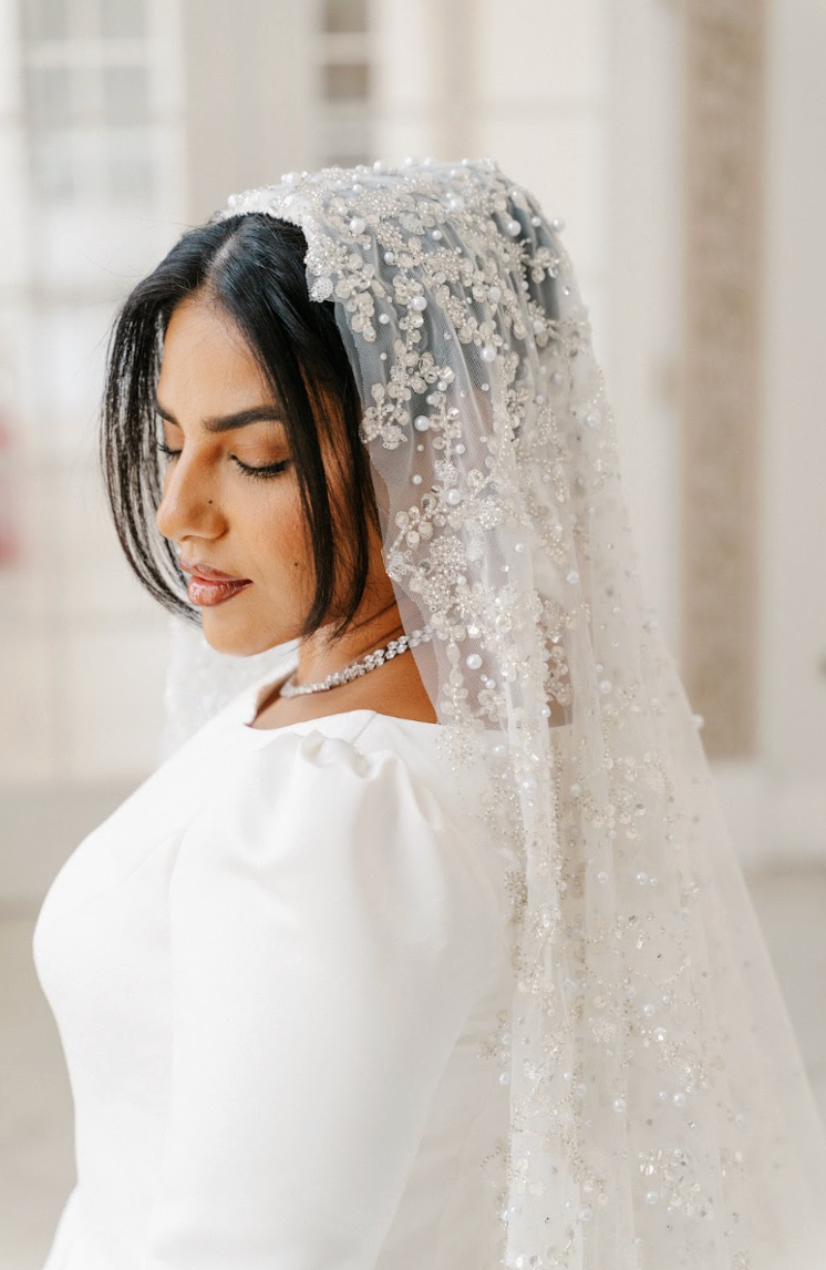 Luna pearl and sequin wedding Veil