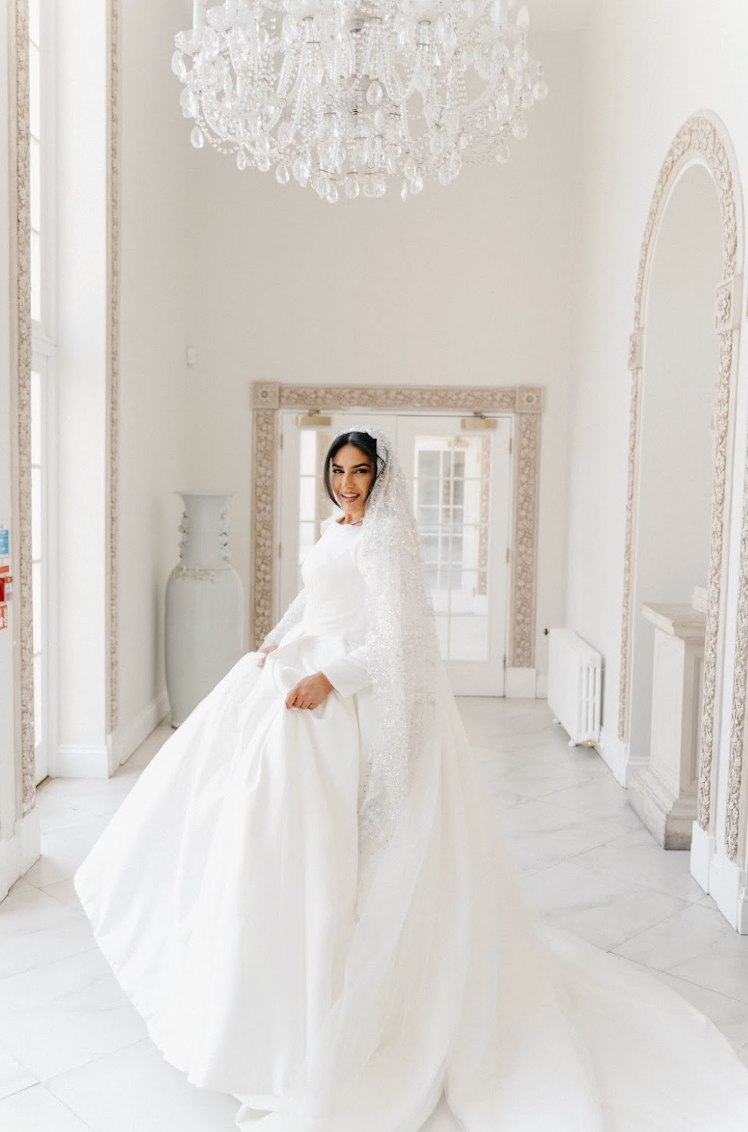 Luna pearl and sequin wedding Veil
