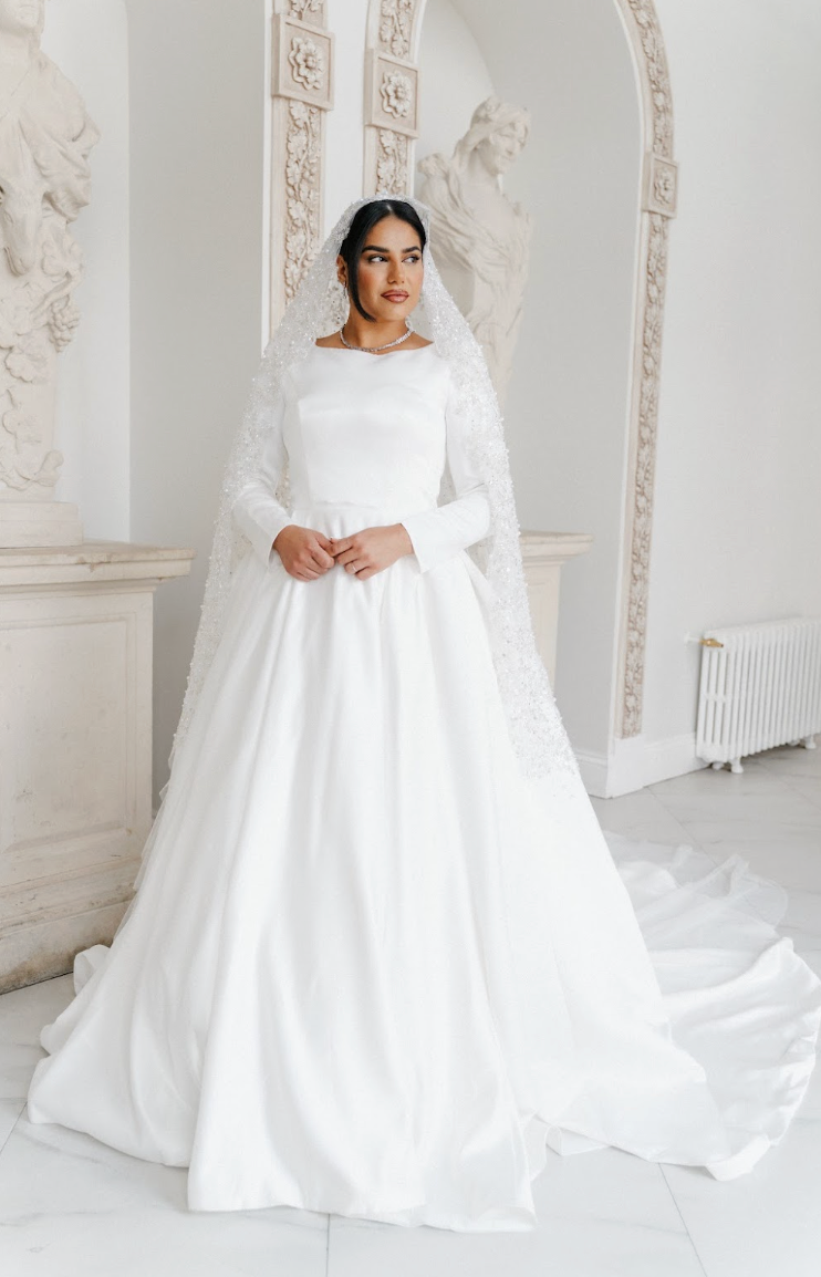 Luna pearl and sequin wedding Veil