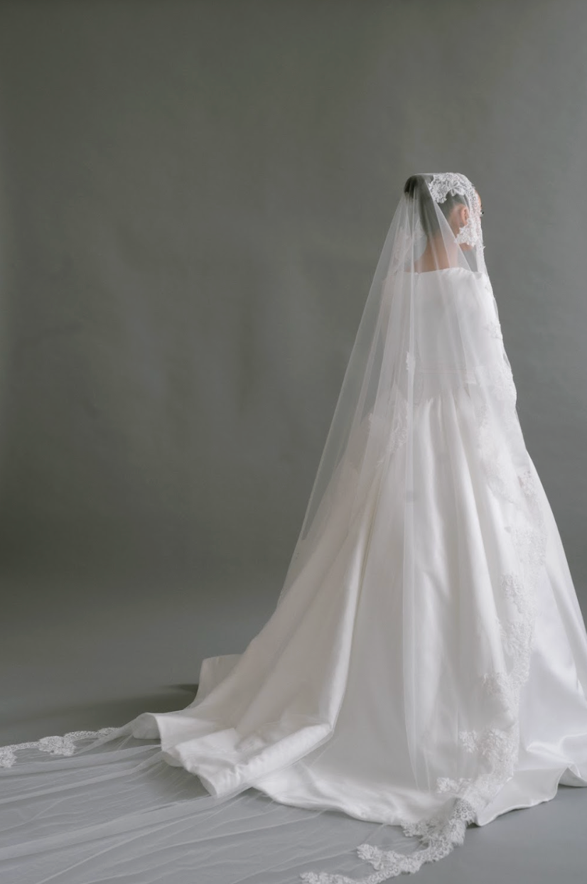 Aseel lace Border wedding Veil
