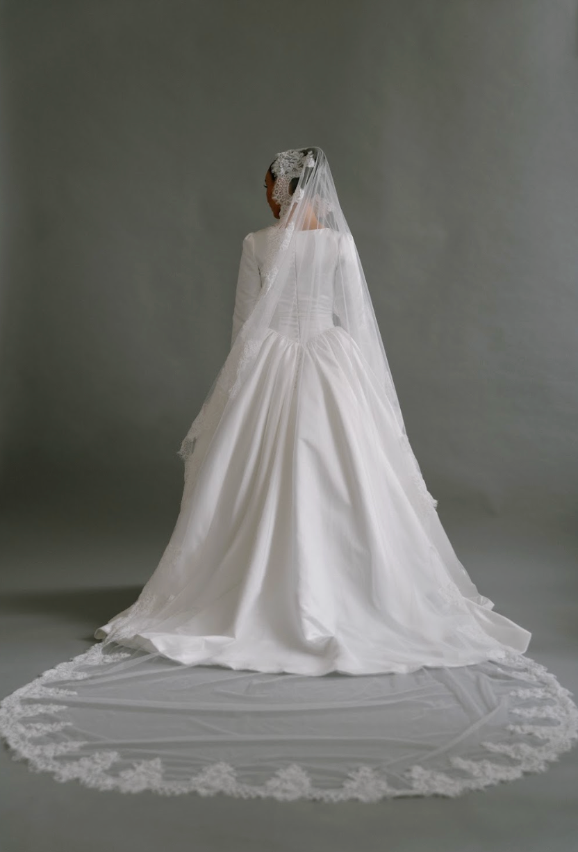 Aseel lace Border wedding Veil