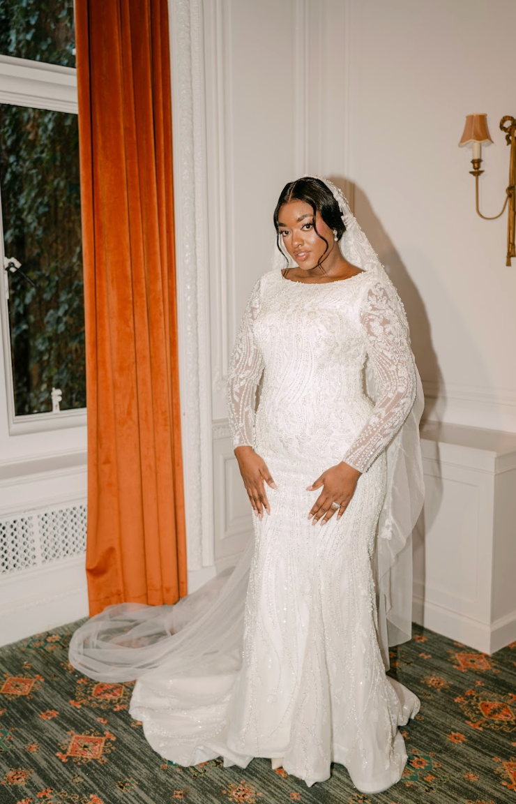 Nada beaded wedding Veil