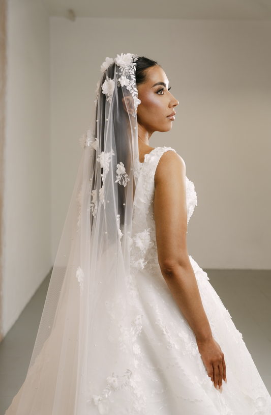 Blossom floral wedding Veil