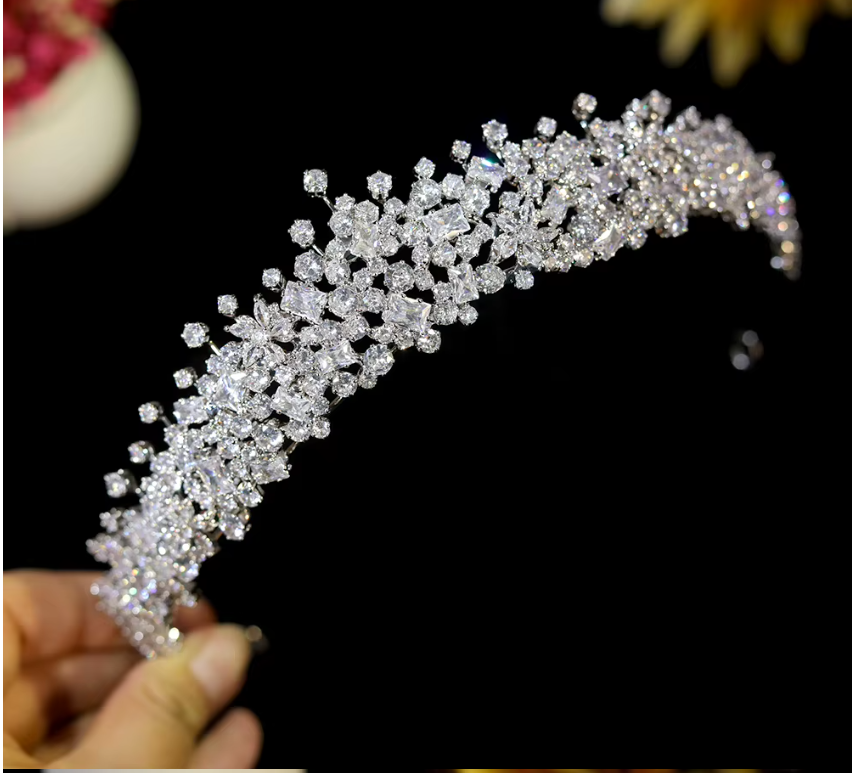 Dina diamond Crown Tiara hair accessories